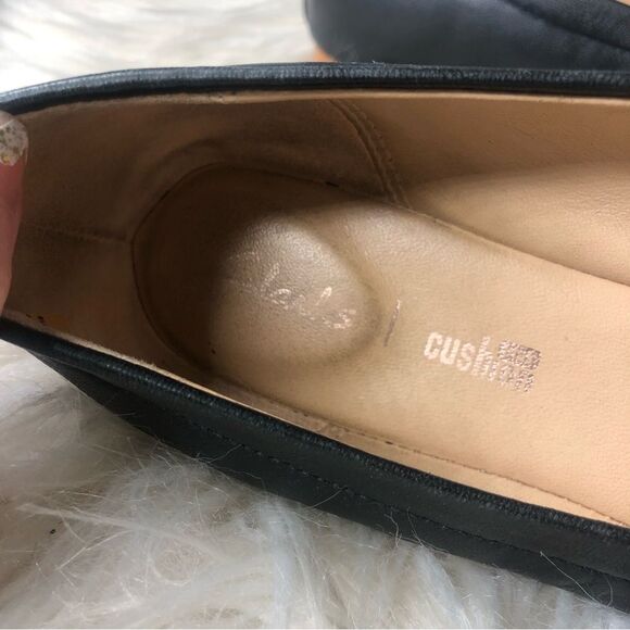 Clarks womens 7 cushion black leather ballet flats round toe career work… - Picture 7 of 7